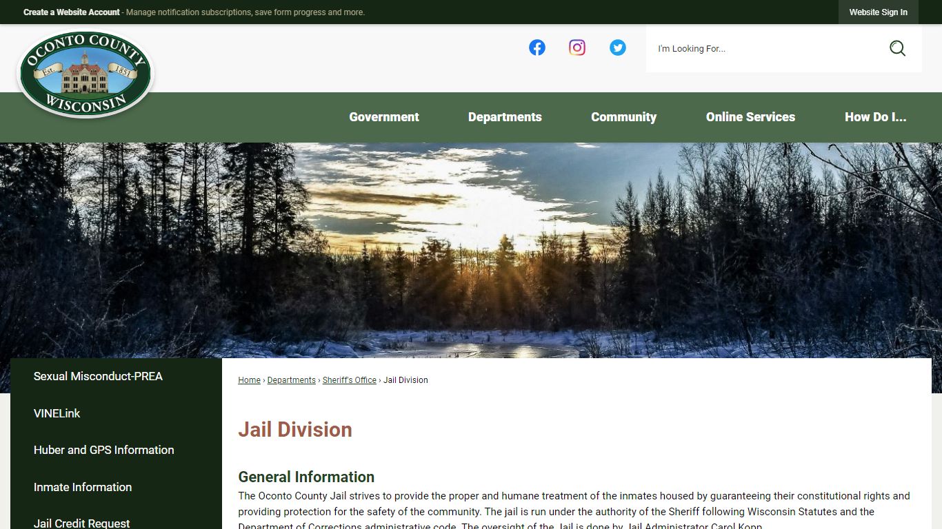 Jail Division | Oconto County, WI